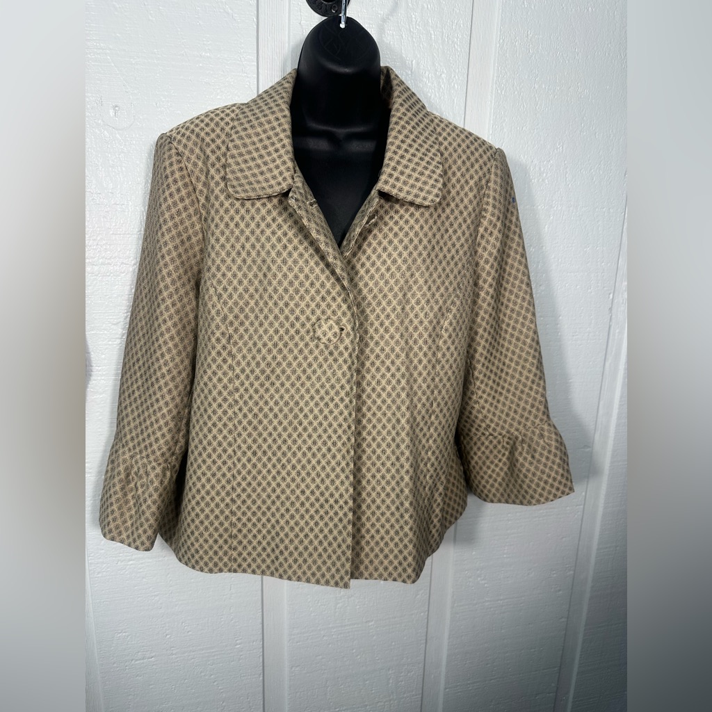 Giorgio Sant Angelo Tan And Black Women’s Jacket Size 16 Euc